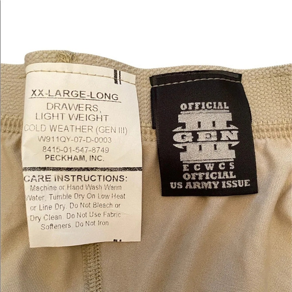 NWT Polartec Official Gen III US Army Long Underwear Tan Sz XXL Long - Picture 3 of 4